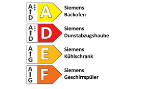 Einbauküche Felde, seidengrau Laklaminat Hochglanz, inkl. Siemens Elektrogeräte