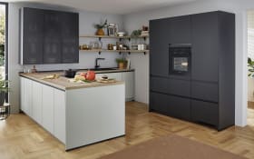Einbauküche Sunta/Esilia, grafitschwarz matt, inkl. Siemens Elektrogeräte