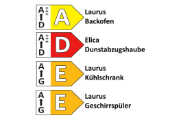 Einbauküche Senso, koralle/Nussbaum Nachbildung, inkl. Elektrogeräte