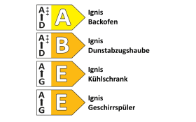 Einbauküche Wida, hellgrau, inkl Elektrogeräte