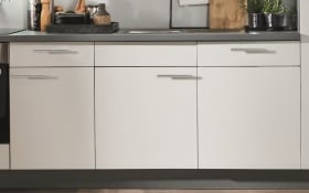 Einbauküche Wida, hellgrau, inkl Elektrogeräte