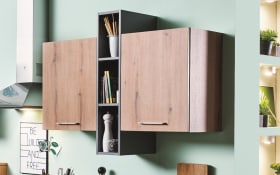 Einbauküche Wida/Plamos, anthrazit/Wildeiche Nachbildung, inkl. Elektrogeräte