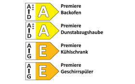 Einbauküche Bailo, Beton steinweiß, inkl. Elektrogeräte
