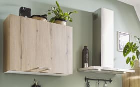 Einbauküche Clare/Plamos, creme/Eiche astig Nachbildung, inkl. Elektrogeräte