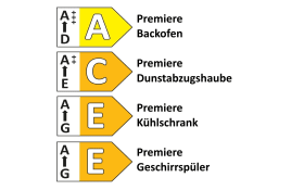 Einbauküche Clare/Plamos, creme/astig Eiche Nachbildung, inkl. Elektrogeräte