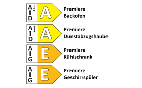 Einbauküche Wida, hellgrau/karminrot, inkl. Elektrogeräte