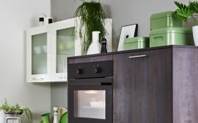Einbauküche Perfect brillant/Meteor, weiß, inkl. AEG Elektrogeräte
