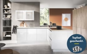 Einbauküche Perfect brillant/Bali, weiß, inkl. Bosch Elektrogeräte