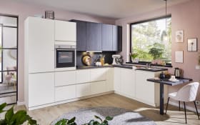 Einbauküche Perfect Soft/Comet, weiß/schwarz, inkl. Privileg Elektrogeräte