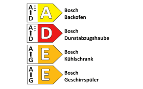 Einbauküche Uno/Bali, weiß/Nussbaum Nachbildung, inkl. Bosch Elektrogeräte