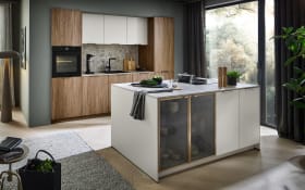 Einbauküche Toronto/Perfect Soft, Ulme/Mocca, inkl. AEG Elektrogeräte