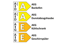 Einbauküche Lenzen, schwarzbeton Nachbildung, inkl. AEG Elektrogeräte