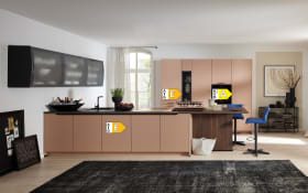 Einbauküche Sunta, koralle, inkl. Bosch Elektrogeräte