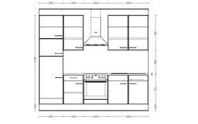 Einbaukueche IP 1200, Beton Nachbildung, inkl. Privileg Elektrogeräte