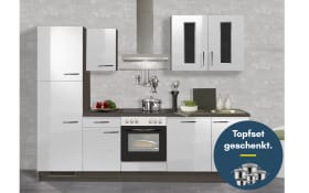 Einbauküche IP 4050, Hochglanz weiß, inkl. Elektrogeräte
