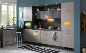 Einbauküche IP 1200, cappuccino/lavagrau, inkl. Siemens Elektrogeräte