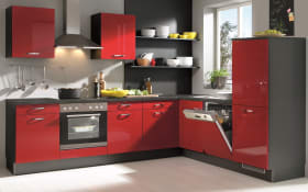 Einbauküche PN 270, rot, inkl. Elektrogeräte