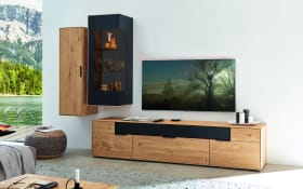 Wohnwand WM 2140, Wildeiche soft gebürstet massiv