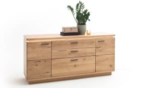 Sideboard Barcelona, Balkeneiche massiv, Eiche Bianco furniert