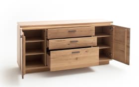 Sideboard Barcelona, Balkeneiche massiv, Eiche Bianco furniert
