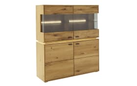 Highboard Como, Wildeiche massiv geölt, inkl. LED-Beleuchtung