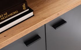 Kommode II Lizzano, grau/Balkeneiche-Nachbildung