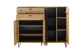Highboard Arezzo, anthrazit, Wildeiche geölt massiv