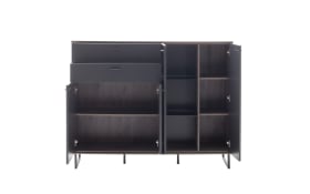 Highboard Venezia, schwarz/Eiche-Nachbildung 