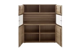 Highboard Girona, Ast-/Balkeneiche massiv/anthrazi