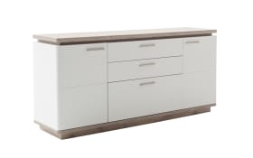 Sideboard Palermo, weiß/Viking Oak Nachbildung, inkl. Oberboden-Beleuchtung