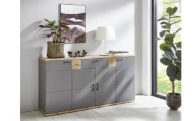 Sideboard Houton, grau, Eiche Artisan Hirnholz