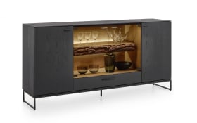 Sideboard Runa, Kerneiche natur/anthrazit, Breite 192 cm