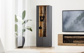 Standvitrine Runa, Kerneiche natur/anthrazit