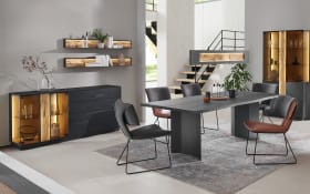 Sideboard Kilva, Kernesche massiv anthrazit gebeizt