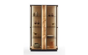 Highboard Kilva, Kernesche massiv, anthrazit gebeizt