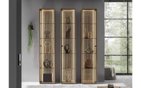 Standvitrine Selino, Birke massiv/anthrazit, links