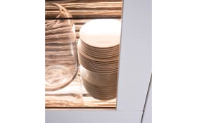 Highboard Yonna, weiß/Birke massiv, inkl. Push-to-Open Funktion 