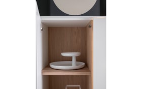 Highboard Yonna, weiß/Birke massiv, inkl. Push-to-Open Funktion 