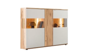 Highboard Bergen, Balkenbuche/weiß, inkl. Apothekerauszug