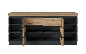 Sideboard Corte, Eiche-Nachbildung/grau, inkl. Softclose Funktion
