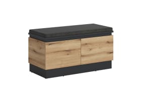 Sitzbank Corte, Eiche-Nachbildung/grau, inkl. Sitzkissen 