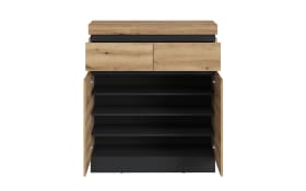 Schuhkommode Corte, Eiche-Nachbildung/grau, inkl. Push-to-Open Funktion