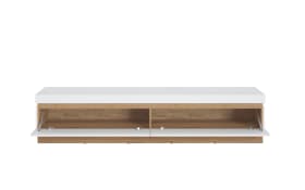 Sideboard weiß/Eiche Nachbildung, 201,2 x 43,5 cm, inkl. Push-to-Open Funktion