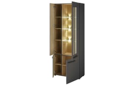 Vitrine Loft-Two, graphit supermatt, inkl. LED-Beleuchtung