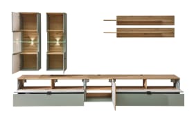 Wohnkombination Ina, schilfgrün/Artisan Eiche, 340 cm