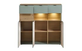 Highboard Ina, schilfgrün/Artisan Eiche, 125 cm