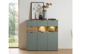 Highboard Ina, schilfgrün/Artisan Eiche, 125 cm