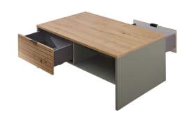 Couchtisch Ina, schilfgrün/Artisan Eiche, inkl. Schubkasten