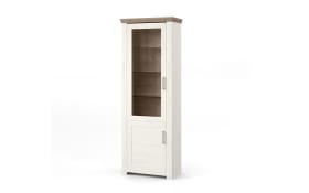 Vitrine Lancaster, Weiß/Artisan Eiche Nachbildung, inkl. LED Beleuchtung
