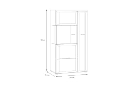 Glas-Vitrine Akinori, Mauvelle Eiche-Nachbildung, 140 cm 